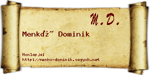 Menkó Dominik névjegykártya